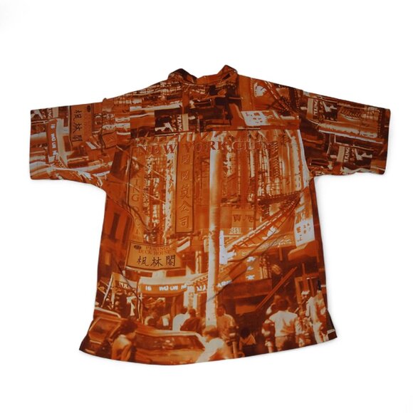 Clench 701 Jeans VTG Y2K Chinatown Button Down Streetwear Shirt Men's XL - Picture 2 of 9